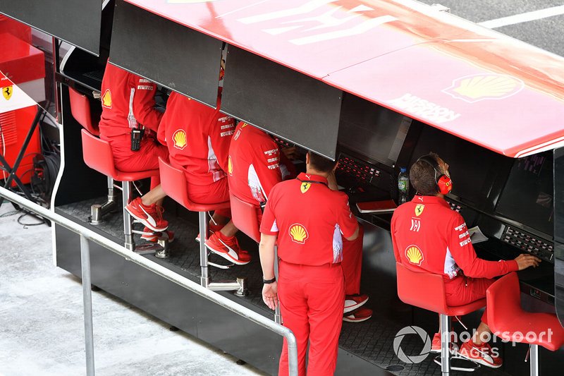 Le muret des stands de Ferrari