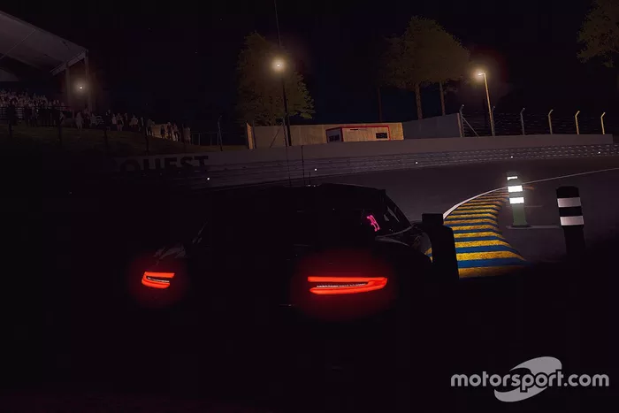 Acción de carrera en la noche