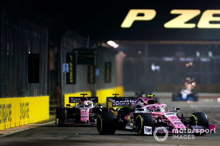 Lance Stroll, Racing Point RP19, Sergio Perez, Racing Point RP19