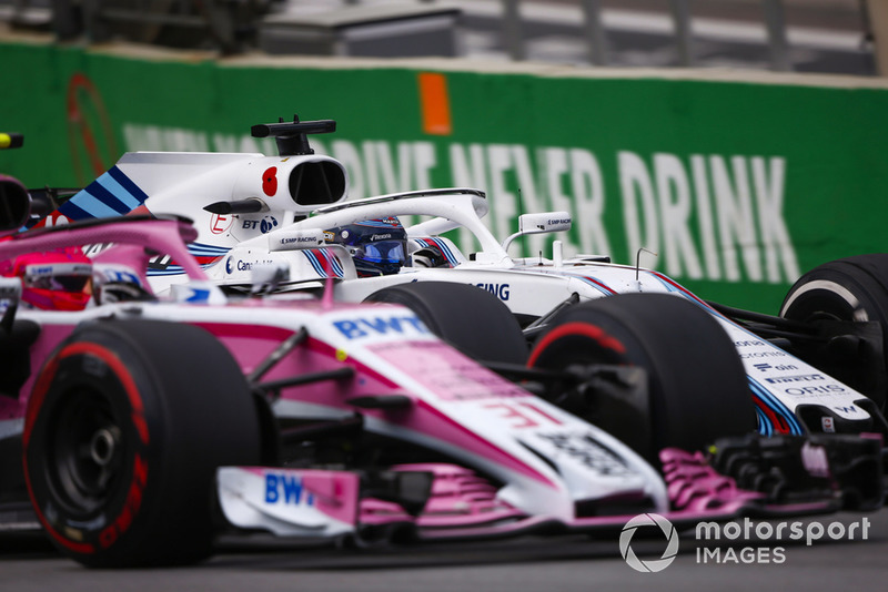Естебан Окон, Racing Point Force India VJM11, та Ленс Стролл, Williams FW41