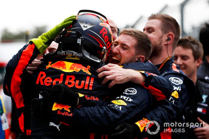 Max Verstappen, Red Bull Racing, celebra en Parc Ferme