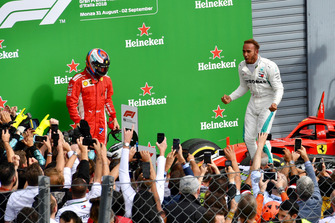 Lewis Hamilton, Mercedes AMG F1 celebrates in parc ferme