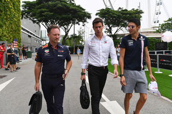 Christian Horner, Red Bull Racing Team Principal, Toto Wolff, Mercedes AMG F1 Director of Motorsport and Esteban Ocon, Racing Point Force India F1 Team