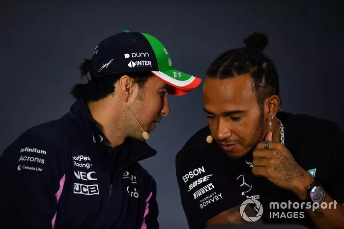Sergio Perez, Racing Point ve Lewis Hamilton, Mercedes AMG F1