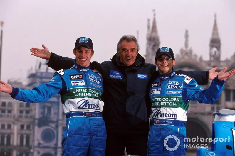 Jenson Button et Giancarlo Fisichella chez Benetton