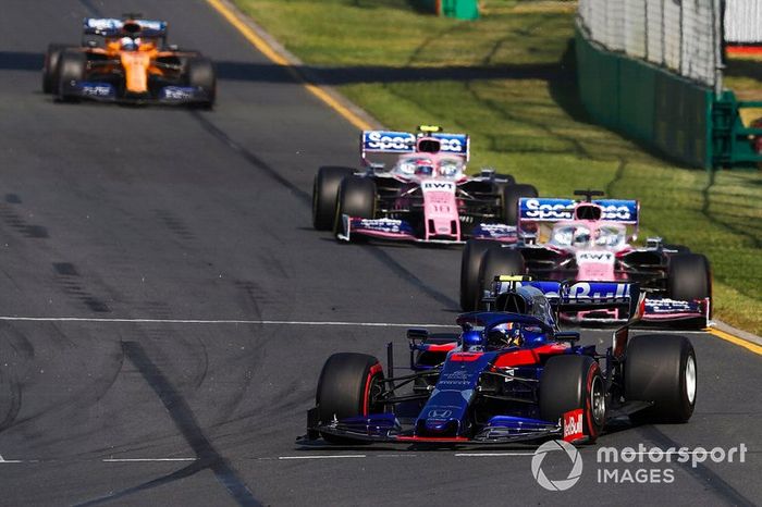 Alexander Albon, Toro Rosso STR14, Sergio Perez, Racing Point RP19, Lance Stroll, Racing Point RP19