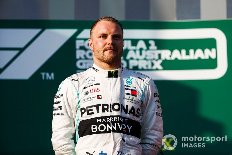 Valtteri Bottas, Mercedes AMG F1, vincitore, sul podio