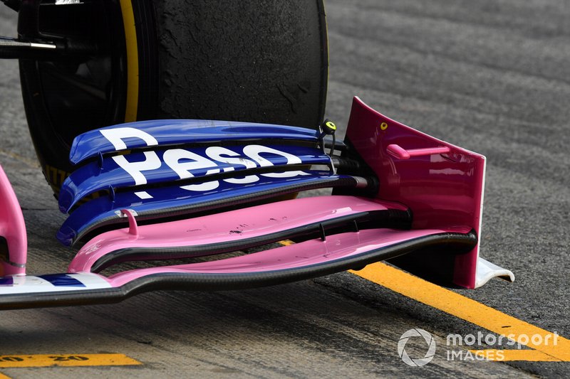 Detalle del alerón delantero del Racing Point F1 Team RP19