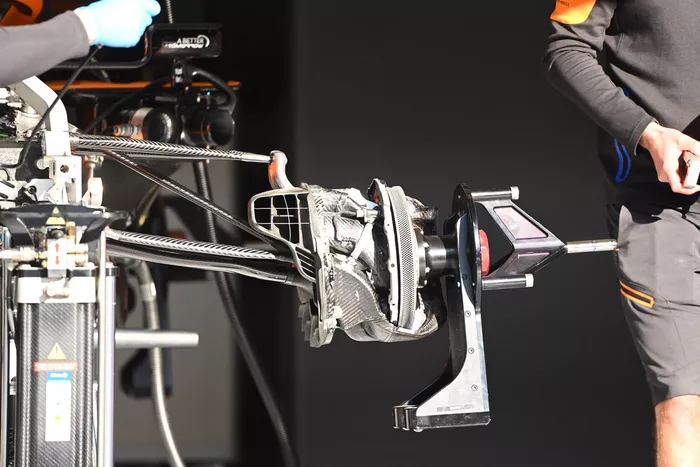 McLaren MCL35 front brake detail