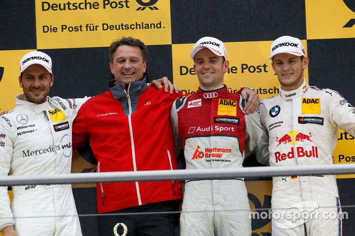 Podium: ganador, Jamie Green, Audi Sport Team Rosberg, Audi RS 5 DTM, segundo, Gary Paffett Mercedes