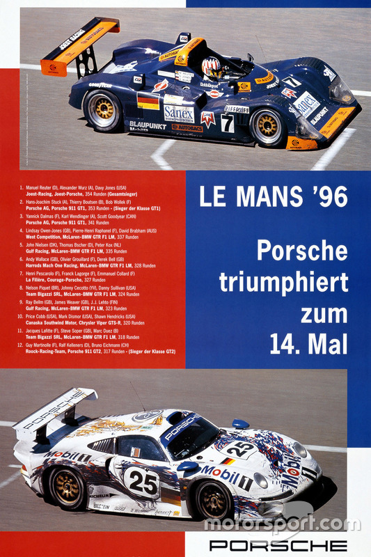 Poster Porsche 24h de Le Mans 1996