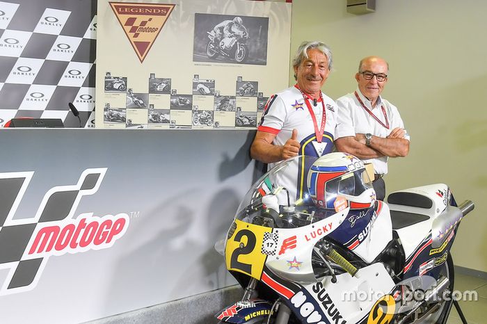 Marco Lucchinelli y Carmelo Ezpeleta, CEO de Dorna Sports