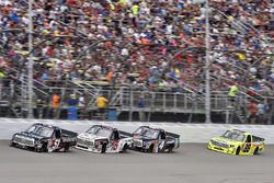 Kyle Busch, Kyle Busch Motorsports Toyota, Ryan Truex, Hattori Racing Enterprises Toyota, Christopher Bell, Kyle Busch Motorsports Toyota and Matt Crafton, ThorSport Racing Toyota