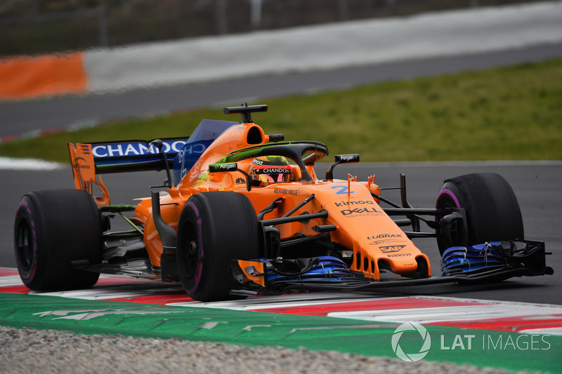 Stoffel Vandoorne, McLaren MCL33, avec de la peinture aérodynamique sur le Halo