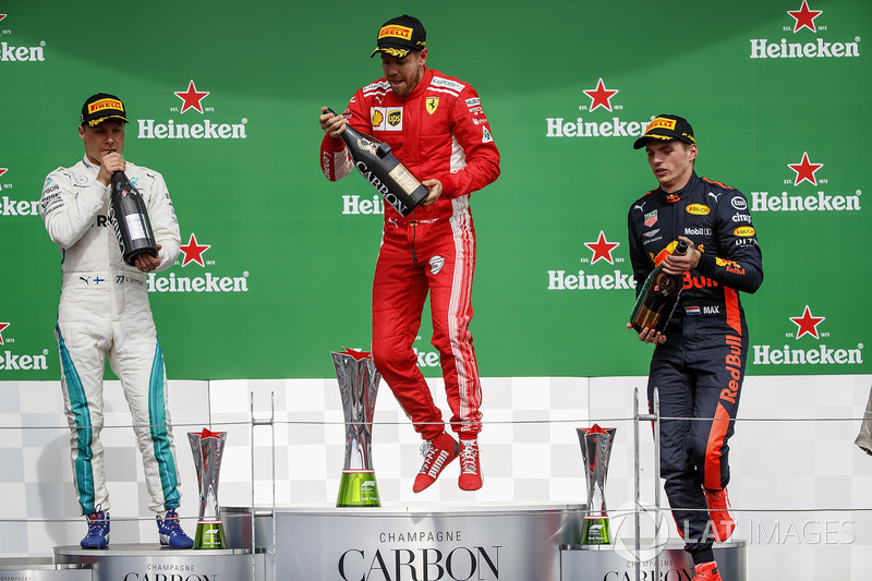 Canada - Podium : Sebastian Vettel, Valtteri Bottas, Max Verstappen