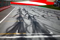 Tyre marks on the track