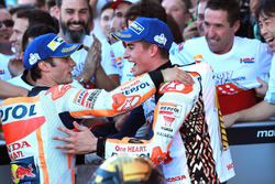 Dani Pedrosa, Repsol Honda Team, Marc Marquez, Repsol Honda Team dans le Parc Fermé