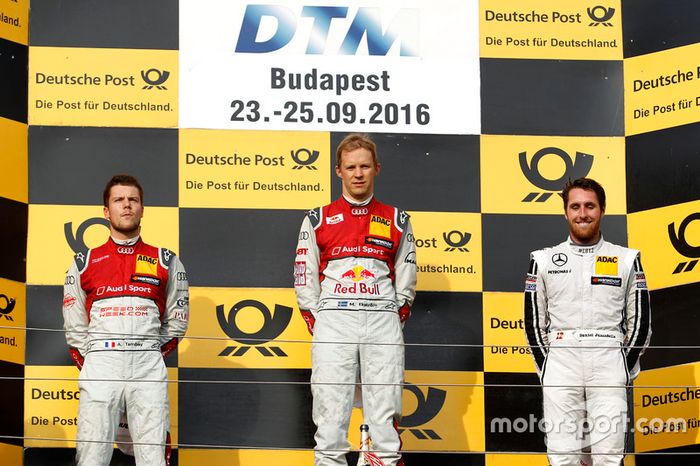 Podium: Ganador, Mattias Ekström, Audi Sport Team Abt Sportsline, Audi A5 DTM; segundo, Adrien Tambay, Audi Sport Team Rosberg, Audi RS 5 DTM; tercero Daniel Juncadella, Mercedes-AMG Team HWA, Mercedes-AMG C63 DTM