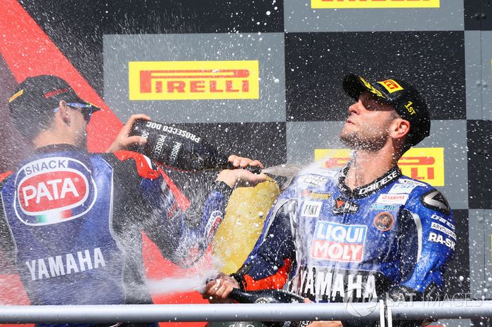 Podium: Federico Caricasulo, GRT Yamaha Official WorldSSP Team, Sandro Cortese, Kallio Racing