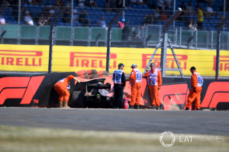 Mobil Brendon Hartley, Scuderia Toro Rosso STR13 setelah kecelakaan