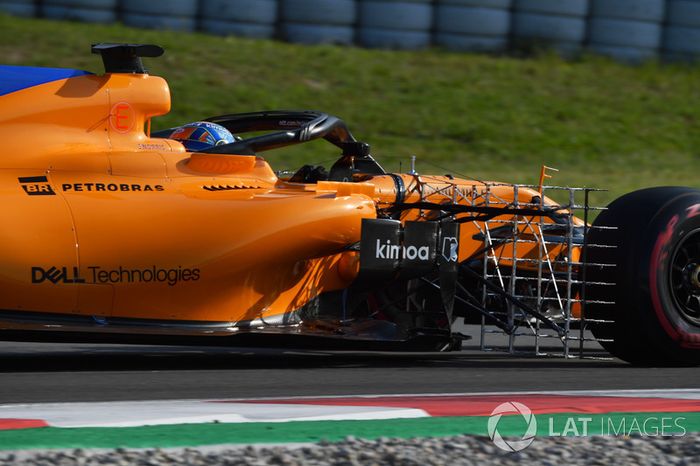 Lando Norris, McLaren MCL33  con sensores aerodinámicos