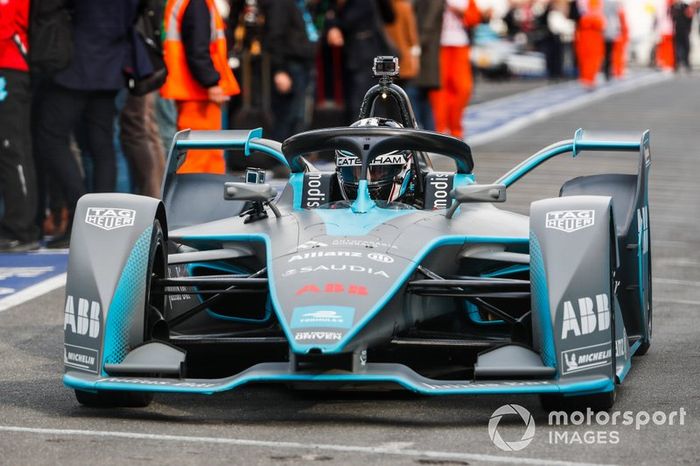 Olympic gold medalist Sir Chris Hoy in the FIA ABB Formula E track car 