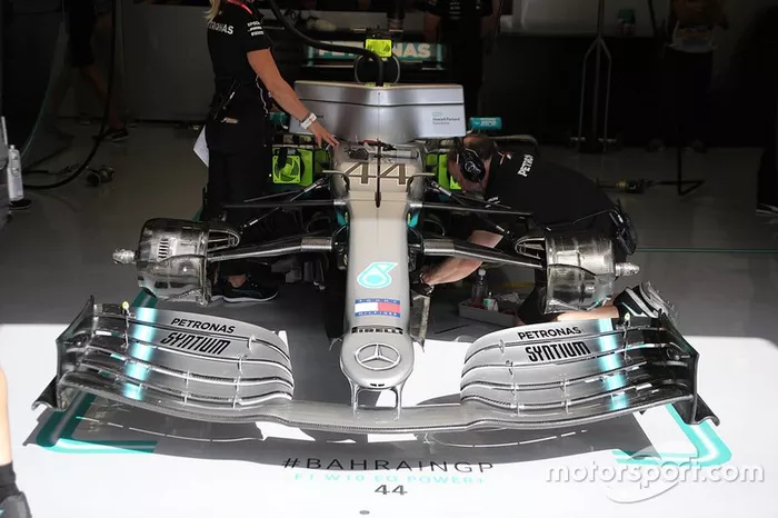 Detalle del morro del Mercedes AMG F1 