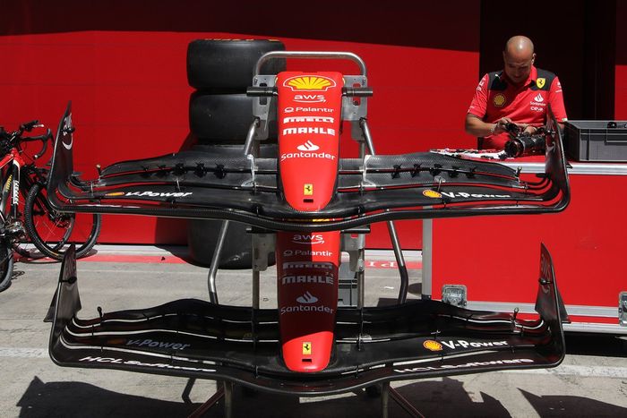 Detalle del alerón delantero del Ferrari SF-23 