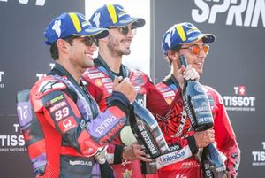 Francesco Bagnaia, Equipo Ducati, Jorge Martín, Pramac Racing, Enea Bastianini, Equipo Ducati