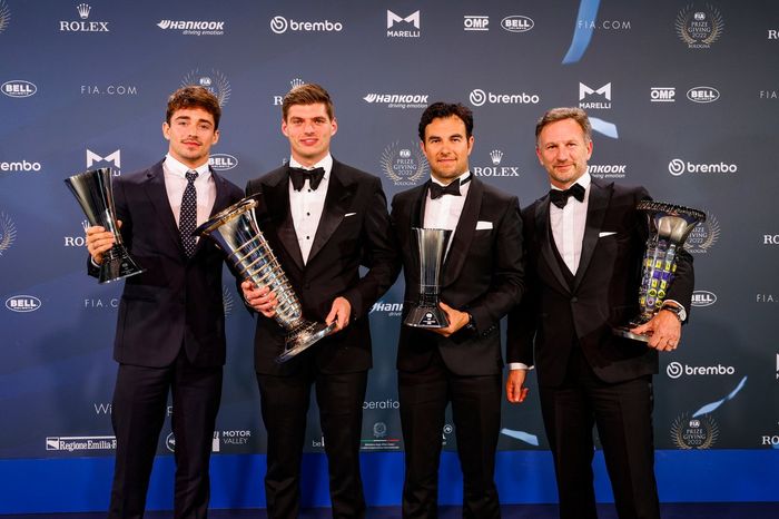 Max Verstappen, Campeón FIA F1, Sergio Pérez, Charles Leclerc, Christian Horner
