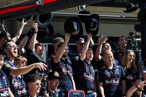 Red Bull Racing Team members pose for a team photo