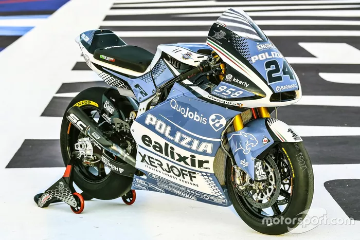 Simone Corsi, decoración de la moto Forward Racing