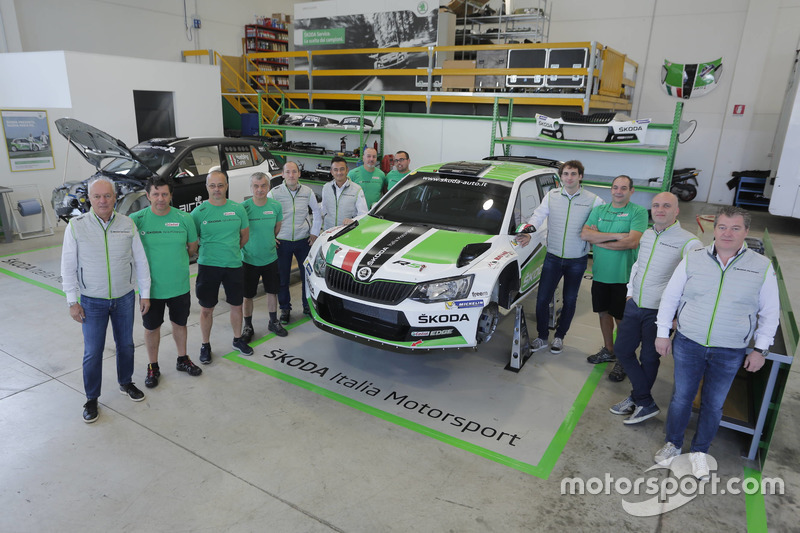 Michal Hrabánek, SKODA Motorsport Team Chief, Pavel Hortek, SKODA Motorsport Team Manager Riccardo Scandola, SKODA Italia Motorsport â Team Principal, Franco Cunico SKODA Italia Motorsport â Team Manager, Gianluca Fait, Responsabile Service e Motorspo