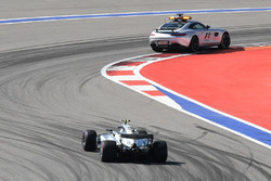 Safety car leads Valtteri Bottas, Mercedes AMG F1 W08