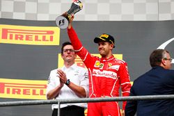 Podium: second place Sebastian Vettel, Ferrari