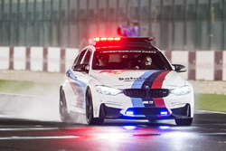 BMW Safety Car on the track inspection, wet track