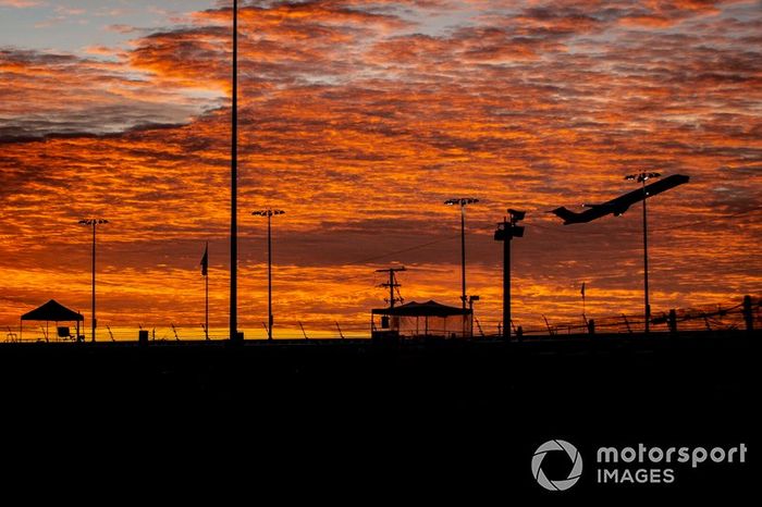 Airplane taking off, Sunrise