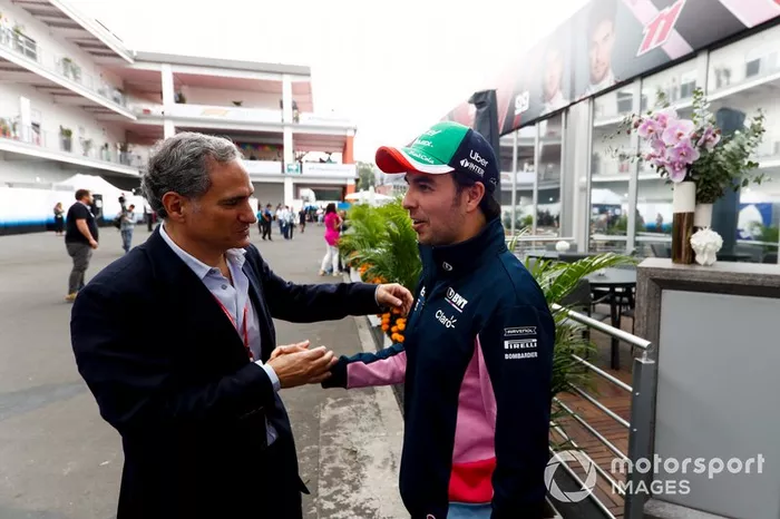 Alejandro Soberón Kuri, CEO del Grupo CIE con Sergio Pérez, Racing Point