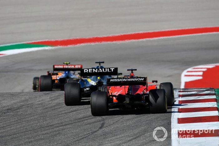 Lando Norris, McLaren MCL34, Lewis Hamilton, Mercedes AMG F1 W10, Sebastian Vettel, Ferrari SF90