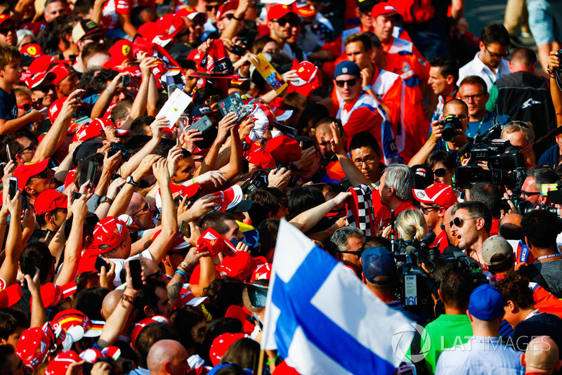 Sebastian Vettel, Ferrari, meets the tifosi