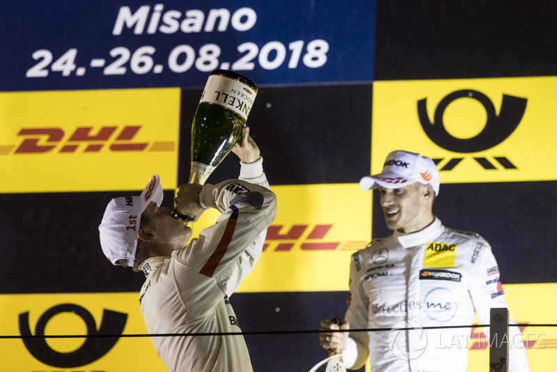 Podium: Race winner Joel Eriksson, BMW Team RBM and second place Edoardo Mortara, Mercedes-AMG Team HWA