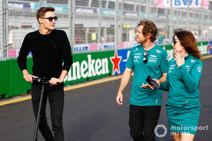 George Russell, Mercedes, Sebastian Vettel, Aston Martin 