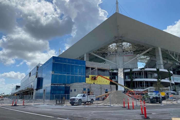 Aspectos de la construcción de la pista para el GP de Miami