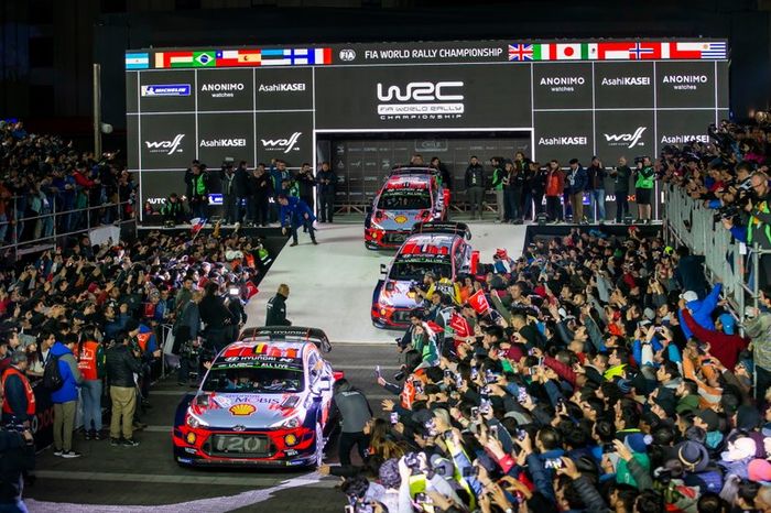 Thierry Neuville, Nicolas Gilsoul, Hyundai Motorsport Hyundai i20 Coupe WRC, Sébastien Loeb, Daniel Elena, Hyundai Motorsport Hyundai i20 Coupe WRC, Andreas Mikkelsen, Anders Jæger, Hyundai Motorsport Hyundai i20 Coupe WRC