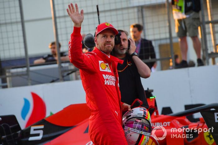 Sebastian Vettel, Ferrari, dopo le Qualifiche