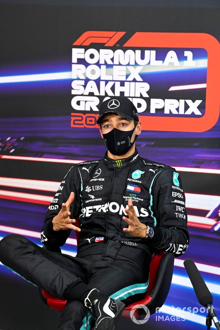 George Russell, Mercedes-AMG F1, en la conferencia de prensa