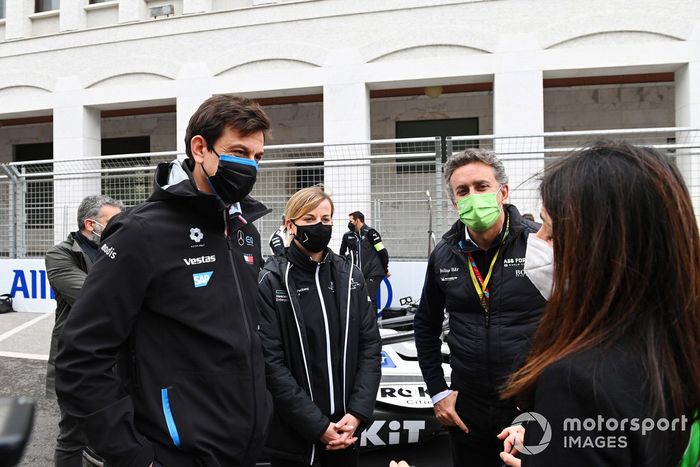 Alcaldesa de Roma Virginia Raggi, Toto Wolff, Team Principal, CEO, Mercedes AMG, Susie Wolff, Team Principal, Venturi, Alejandro Agag, presidente de la Formula E