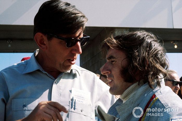 Tyrrell Team Owner Ken Tyrrell, Jackie Stewart, Tyrrell