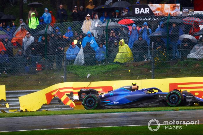 Logan Sargeant, Williams FW45, se cae en la FP1