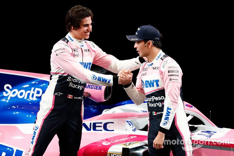 Sergio Perez, Racing Point, Lance Stroll, Racing Point alla presentazione della livrea Racng Point